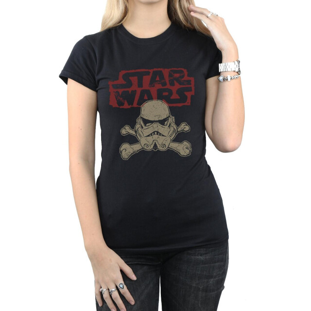 Li-cense Star wars dames stormtrooper schedel logo katoenen t-shirt UTBI41170_black large