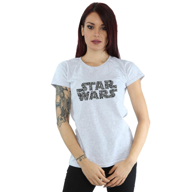 Li-cense Star wars dames paisley logo katoenen t-shirt UTBI41111_sportsgrey large