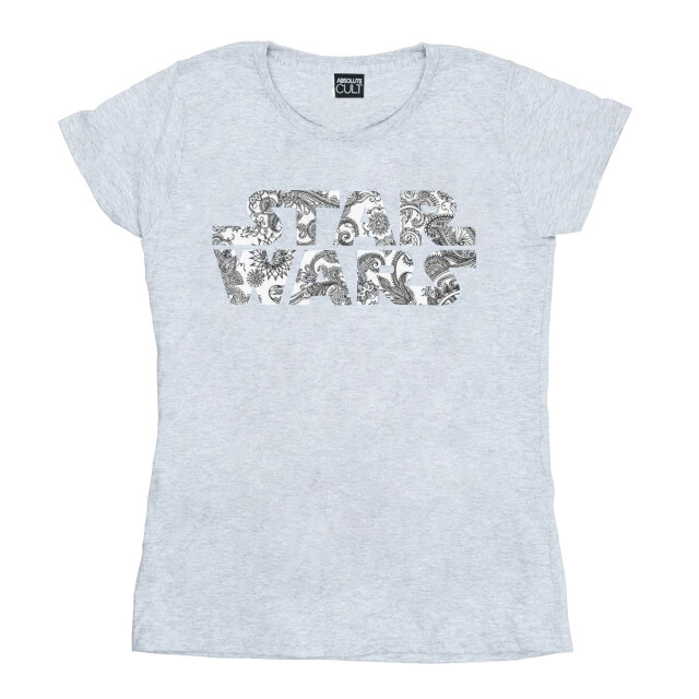 Li-cense Star wars dames t-shirt met ornamenteel logo in katoen UTBI41110_sportsgrey large