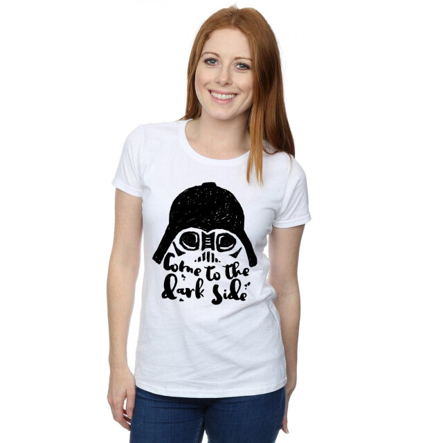 Li-cense Star wars dames darth vader come to the dark side schets katoenen t-shirt UTBI41141_white large