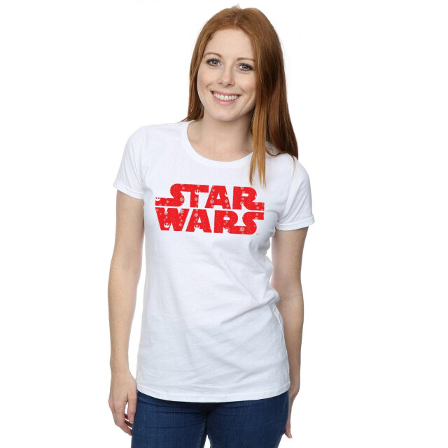 Li-cense Star wars dames kerst logo katoenen t-shirt UTBI41192_white large