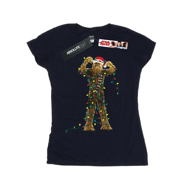 Li-cense Star wars dames chewbacca kerstverlichting katoenen t-shirt UTBI41235_navyblue large