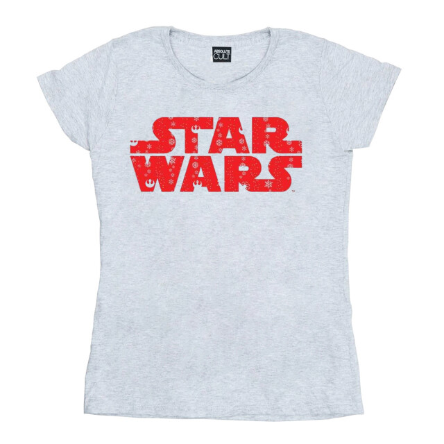 Li-cense Star wars dames kerst logo katoenen t-shirt UTBI41192_sportsgrey large