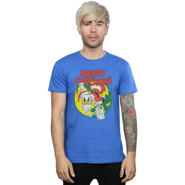 Li-cense Disney heren donald duck vrolijk kerstmis t-shirt UTBI41199_royalblue large