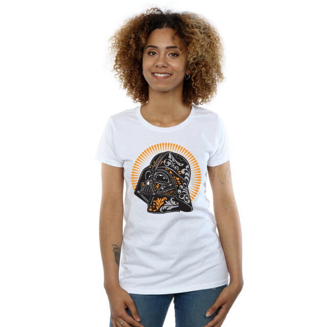 Li-cense Star wars dames darth vader dia de los muertos katoenen t-shirt UTBI41154_white large