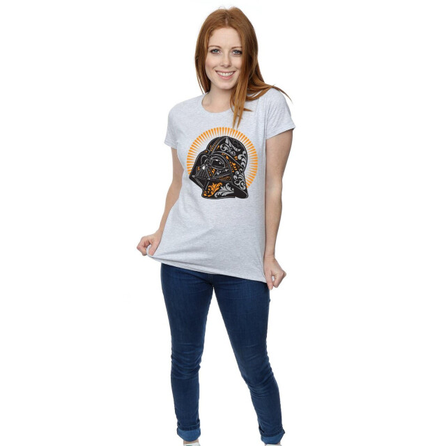 Li-cense Star wars dames darth vader dia de los muertos katoenen t-shirt UTBI41154_sportsgrey large