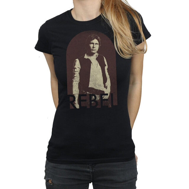 Li-cense Star wars dames han solo rebel katoenen t-shirt UTBI41293_black large