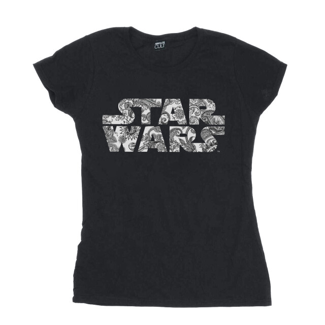 Li-cense Star wars dames t-shirt met ornamenteel logo in katoen UTBI41110_black large