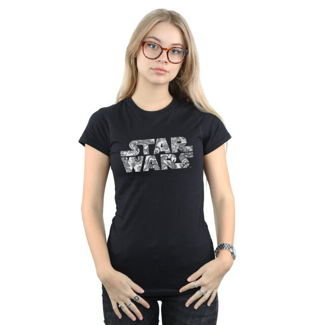 Li-cense Star wars dames t-shirt met ornamenteel logo in katoen UTBI41110_black large