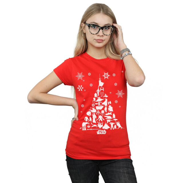 Li-cense Star wars dames kerstboom katoenen t-shirt UTBI40952_red large