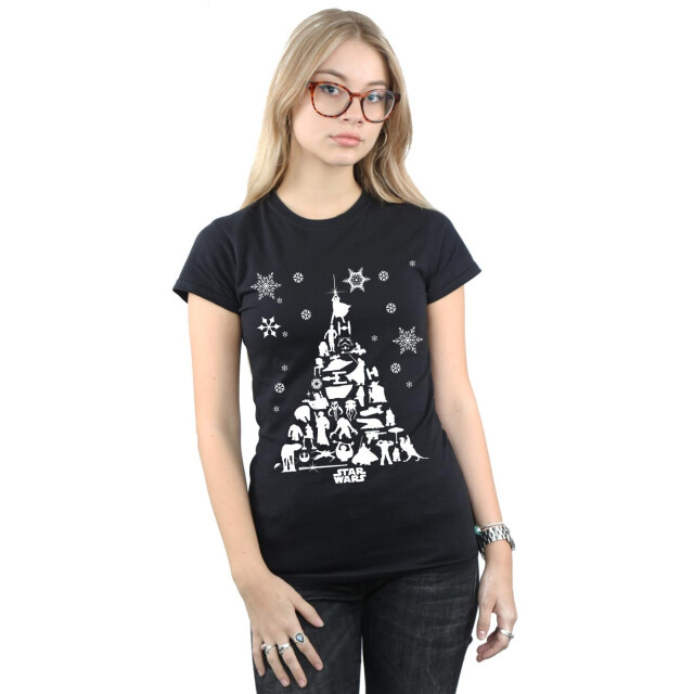 Li-cense Star wars dames kerstboom katoenen t-shirt UTBI40952_black large