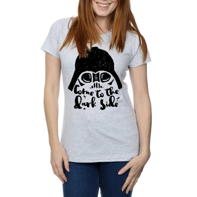 Li-cense Star wars dames darth vader come to the dark side schets katoenen t-shirt UTBI41141_sportsgrey large