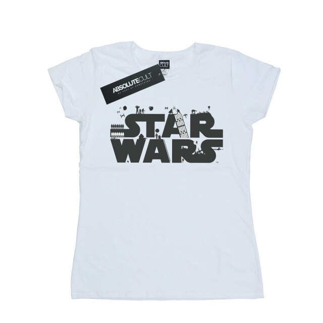 Li-cense Star wars dames minimalistisch logo katoenen t-shirt UTBI41091_white large