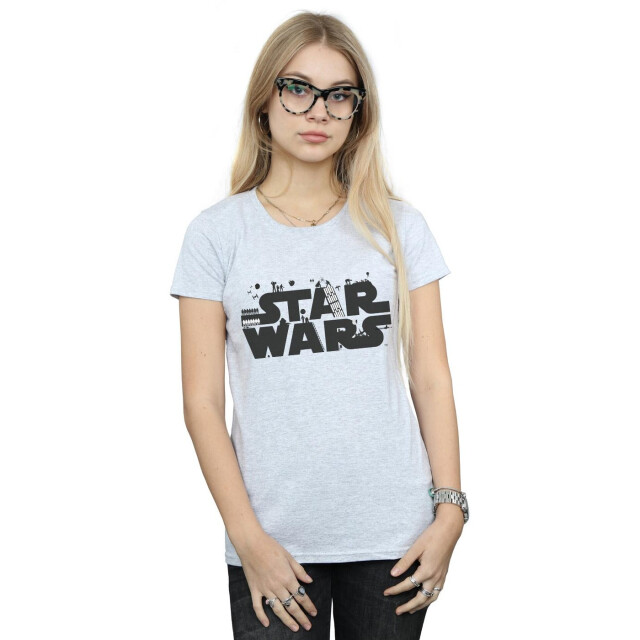Li-cense Star wars dames minimalistisch logo katoenen t-shirt UTBI41091_sportsgrey large