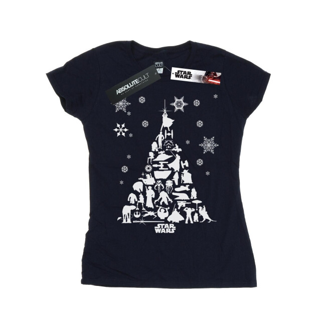 Li-cense Star wars dames kerstboom katoenen t-shirt UTBI40952_navyblue large