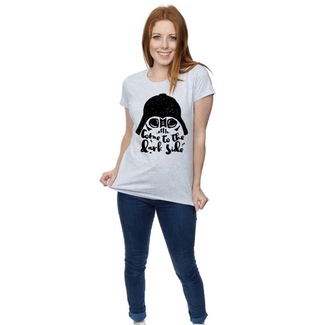 Li-cense Star wars dames darth vader come to the dark side schets katoenen t-shirt UTBI41141_sportsgrey large