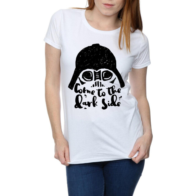 Li-cense Star wars dames darth vader come to the dark side schets katoenen t-shirt UTBI41141_white large