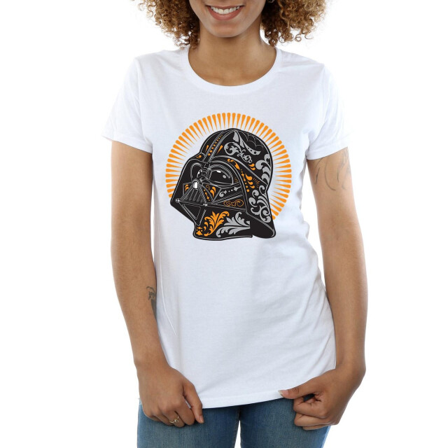 Li-cense Star wars dames darth vader dia de los muertos katoenen t-shirt UTBI41154_white large