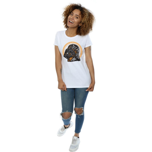 Li-cense Star wars dames darth vader dia de los muertos katoenen t-shirt UTBI41154_white large