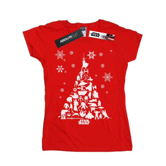 Li-cense Star wars dames kerstboom katoenen t-shirt UTBI40952_red large