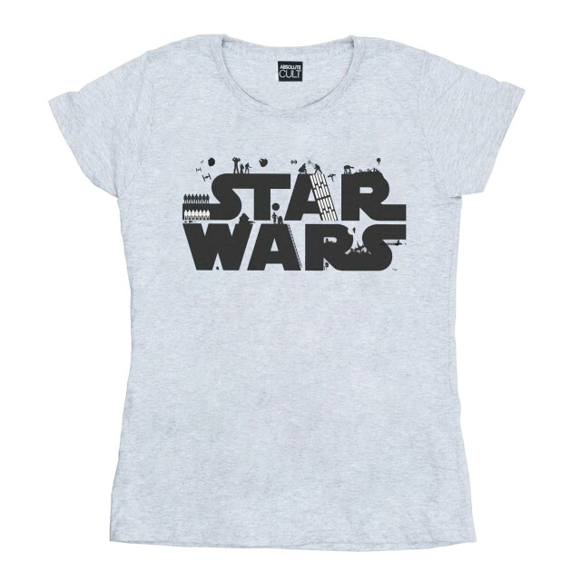 Li-cense Star wars dames minimalistisch logo katoenen t-shirt UTBI41091_sportsgrey large