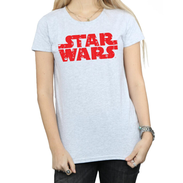 Li-cense Star wars dames kerst logo katoenen t-shirt UTBI41192_sportsgrey large
