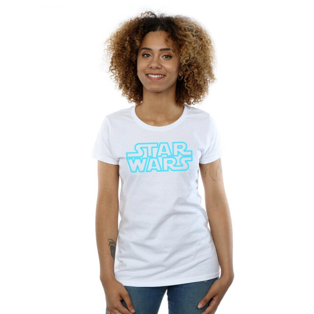 Li-cense Star wars dames neon teken logo katoenen t-shirt UTBI41089_white large
