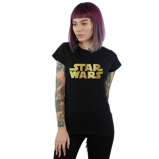 Li-cense Star wars dames goud logo katoenen t-shirt UTBI41126_black large