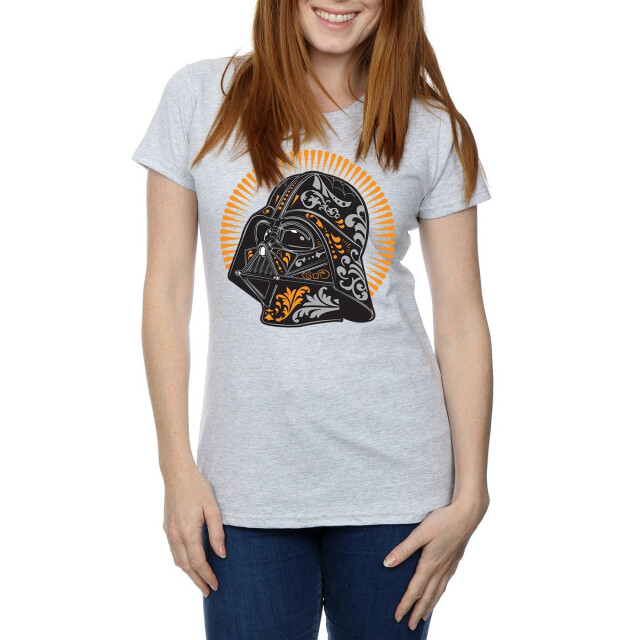 Li-cense Star wars dames darth vader dia de los muertos katoenen t-shirt UTBI41154_sportsgrey large