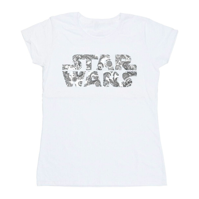 Li-cense Star wars dames t-shirt met ornamenteel logo in katoen UTBI41110_white large