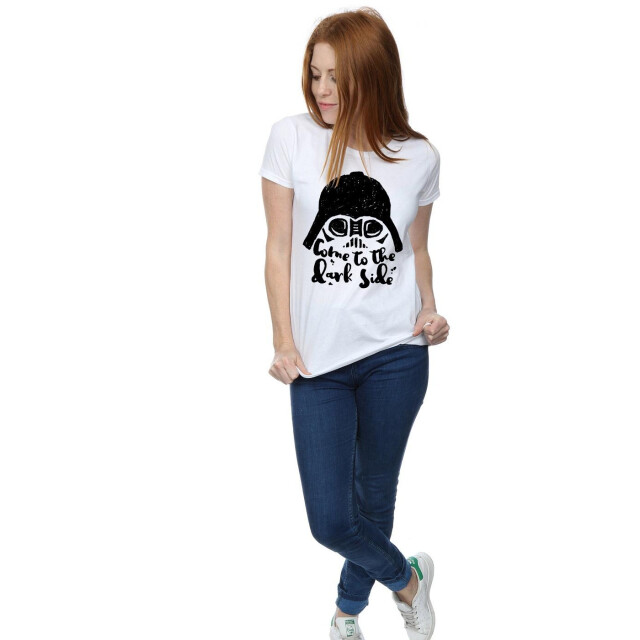 Li-cense Star wars dames darth vader come to the dark side schets katoenen t-shirt UTBI41141_white large