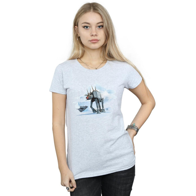 Li-cense Star wars dames kerstmis at-at rendier katoenen t-shirt UTBI40876_sportsgrey large