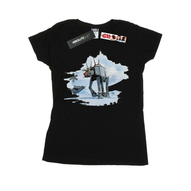 Li-cense Star wars dames kerstmis at-at rendier katoenen t-shirt UTBI40876_black large