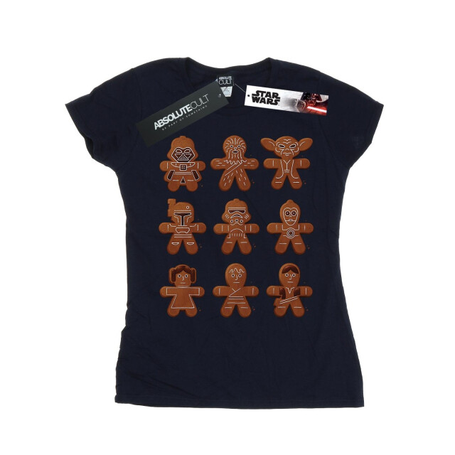 Li-cense Star wars dames kerstmis gingerbread katoenen t-shirt UTBI40877_navyblue large