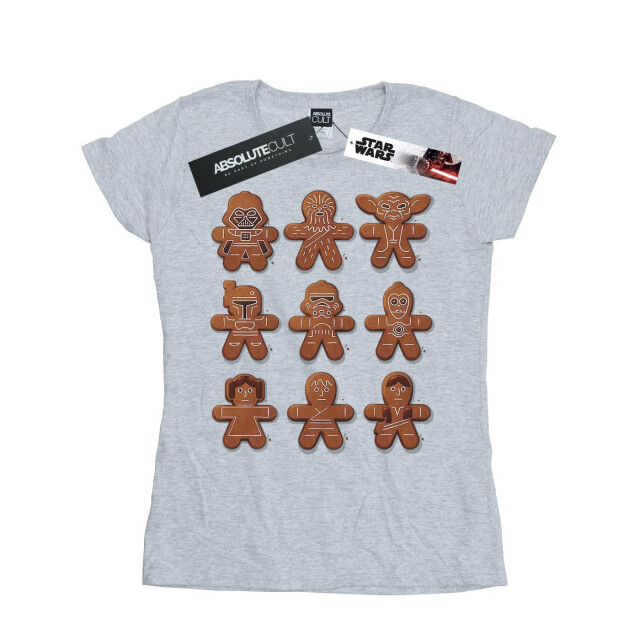Li-cense Star wars dames kerstmis gingerbread katoenen t-shirt UTBI40877_sportsgrey large
