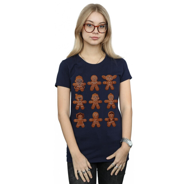 Li-cense Star wars dames kerstmis gingerbread katoenen t-shirt UTBI40877_navyblue large