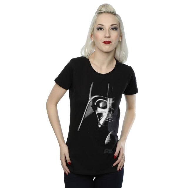 Li-cense Star wars dames darth vader gezicht katoenen t-shirt UTBI40914_black large