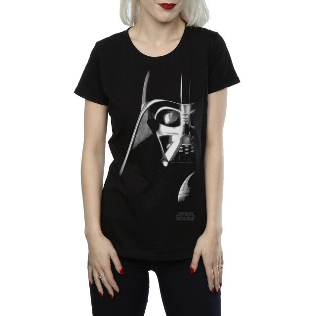 Li-cense Star wars dames darth vader gezicht katoenen t-shirt UTBI40914_black large