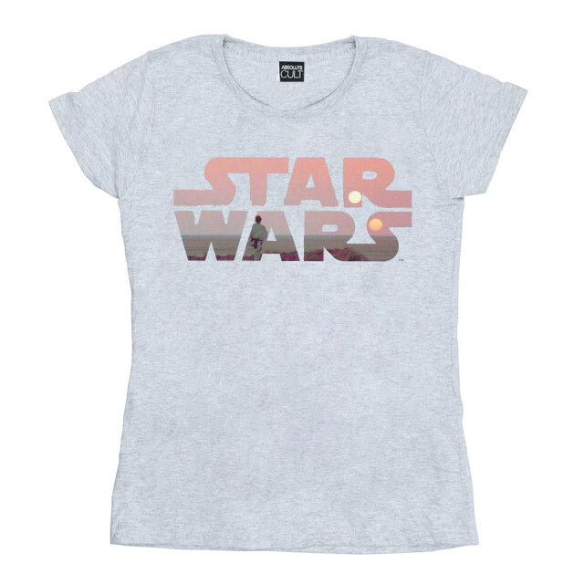 Li-cense Star wars dames tatooine logo katoenen t-shirt UTBI41084_sportsgrey large