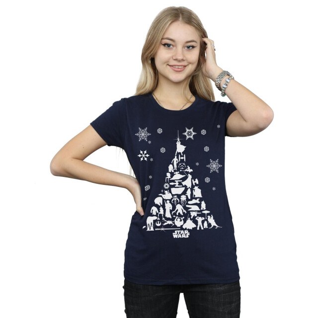 Li-cense Star wars dames kerstboom katoenen t-shirt UTBI40952_navyblue large