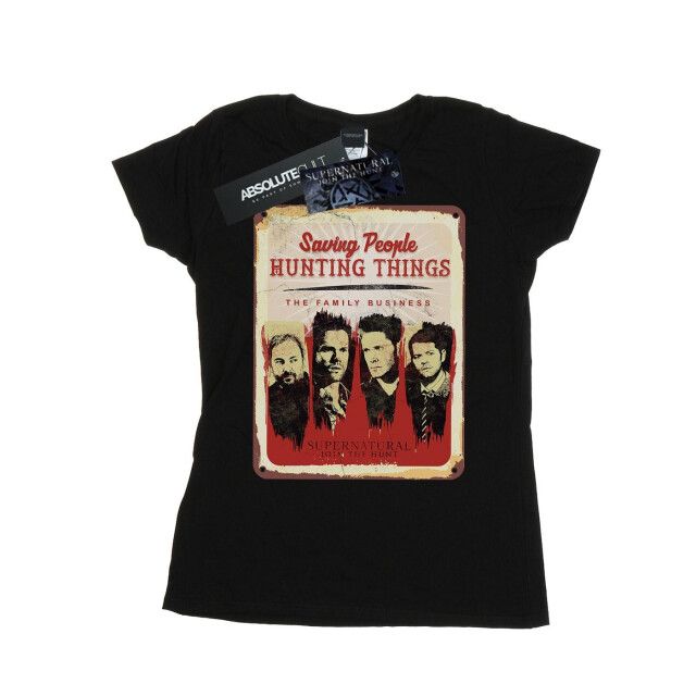 Li-cense Supernatural dames familie bedrijfsteken katoenen t-shirt UTBI40632_black large