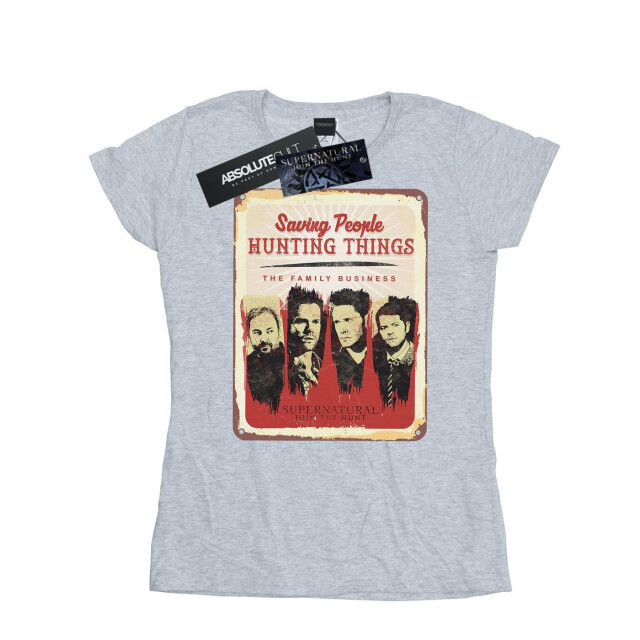 Li-cense Supernatural dames familie bedrijfsteken katoenen t-shirt UTBI40632_sportsgrey large