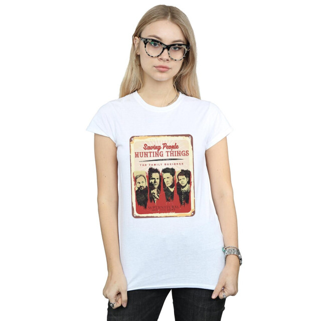 Li-cense Supernatural dames familie bedrijfsteken katoenen t-shirt UTBI40632_white large