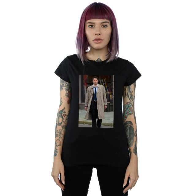 Li-cense Supernatural dames castiel foto katoenen t-shirt UTBI40674_black large