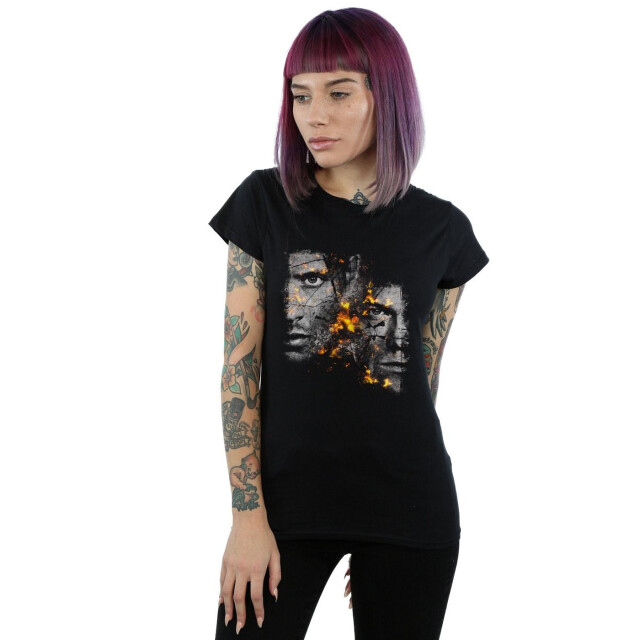 Li-cense Supernatural dames sam en dean vuur katoenen t-shirt UTBI40611_black large