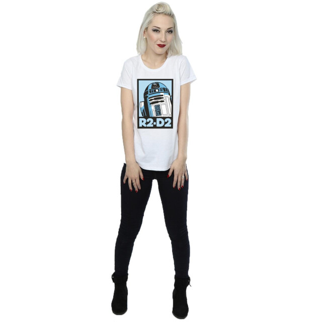 Li-cense Star wars dames r2-d2 poster katoenen t-shirt UTBI40774_white large