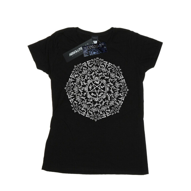 Li-cense Supernatural dames symbool cirkel katoenen t-shirt UTBI40591_black large
