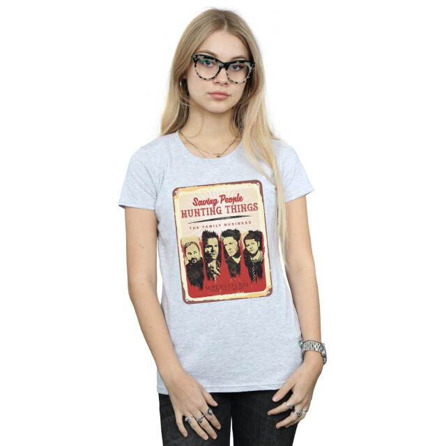 Li-cense Supernatural dames familie bedrijfsteken katoenen t-shirt UTBI40632_sportsgrey large
