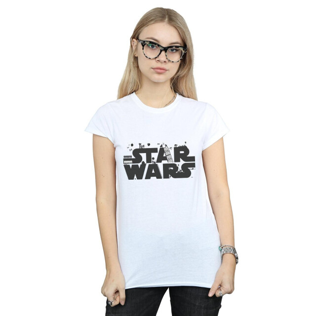 Li-cense Star wars dames minimalistisch logo katoenen t-shirt UTBI41091_white large