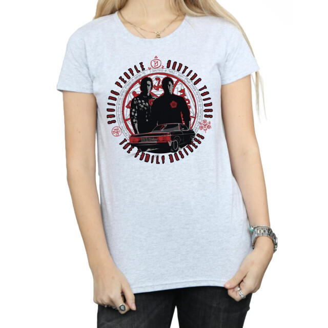 Li-cense Supernatural dames familiebedrijf katoenen t-shirt UTBI40520_sportsgrey large